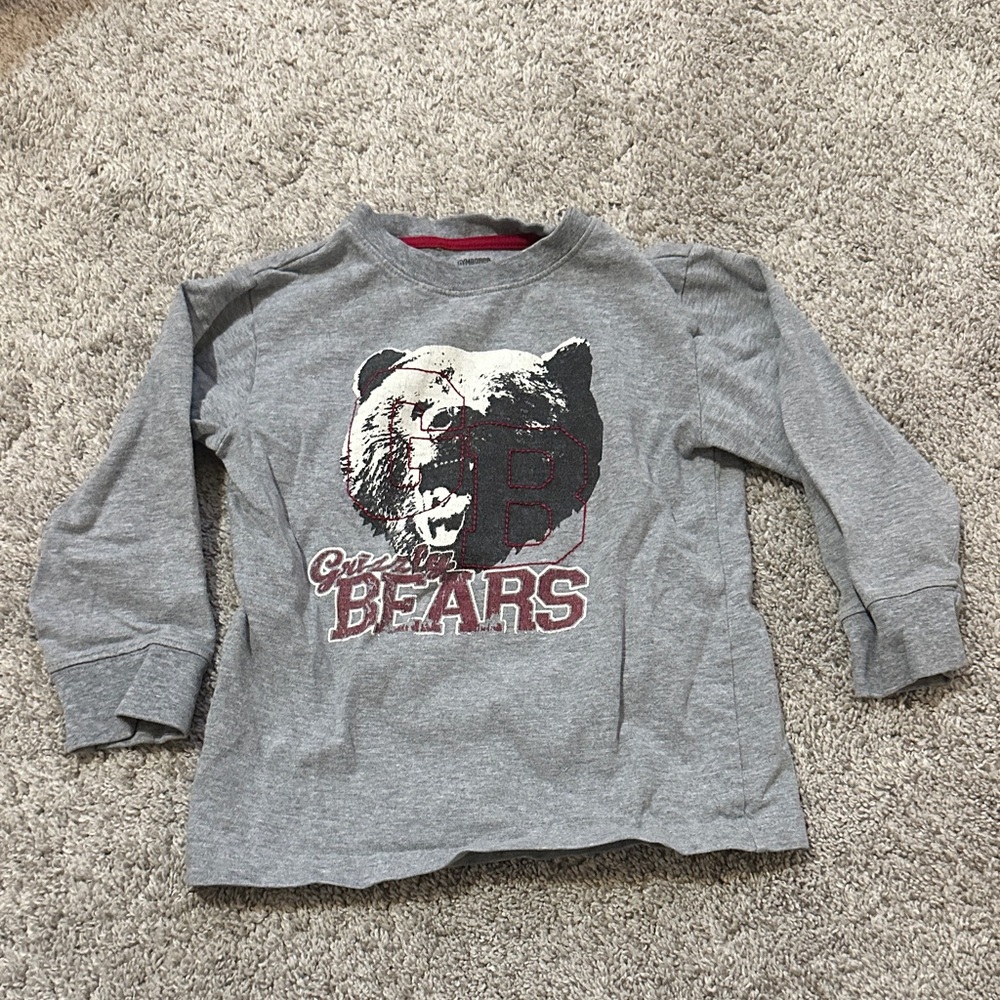 Gymboree Gray Long Sleeve Tee with Bear Print